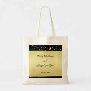 Bolso De Tela Estrellas de Navidades brillantes de oro, trapos d