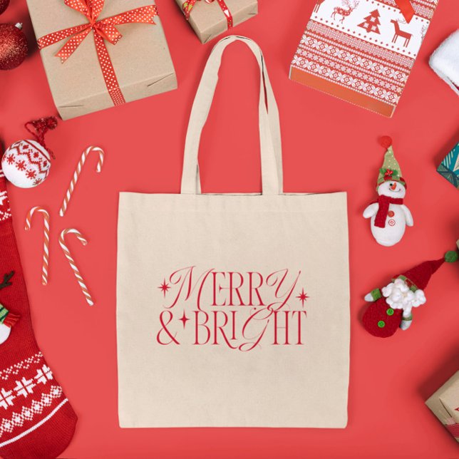 Bolso De Tela Estrellas de Navidades merry y brillantes (Subido por el creador)