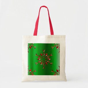 Bolso De Tela Estrellas de Navidades rojos en verde