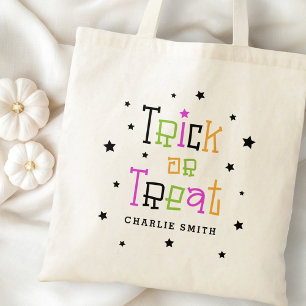 Bolso De Tela Estrellas de nombre de truco o trineo Halloween