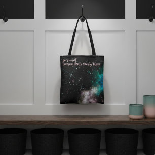 Bolso De Tela Estrellas de nubes coloridas en la tipografía espa