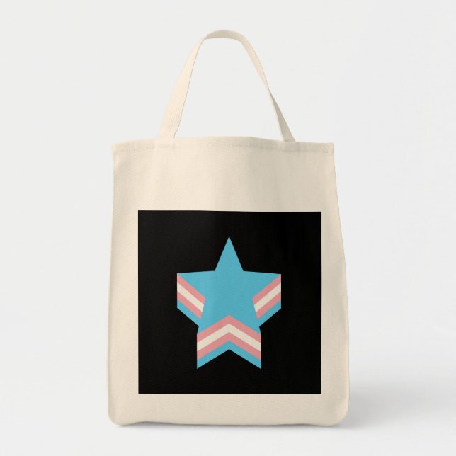 Bolso De Tela Estrellas de orgullo transgénero (Frente)