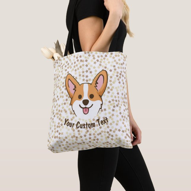 Bolso De Tela Estrellas de perro de cachorro galés personalizada (Detalle)