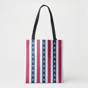 Bolso De Tela Estrellas de tricolor y rayas verticales