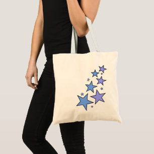 Bolso De Tela Estrellas del azul y de la púrpura