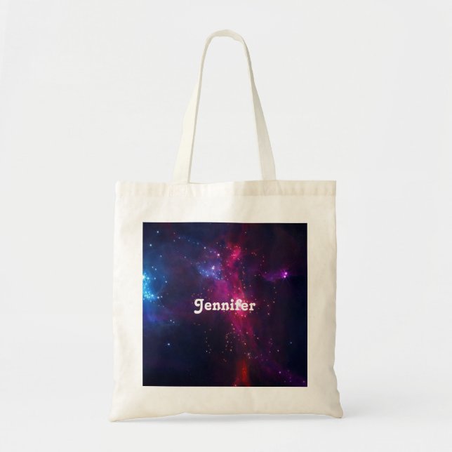 Bolso De Tela Estrellas espaciales cósmicas y nebulosa personali (Frente)