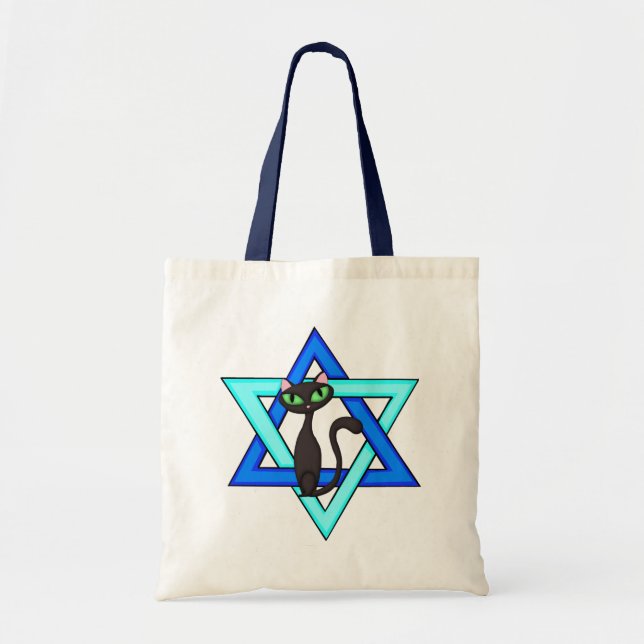 Bolso De Tela Estrellas judías del gato (Frente)
