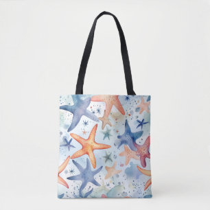 Bolso De Tela Estrellas marinas arte acuático