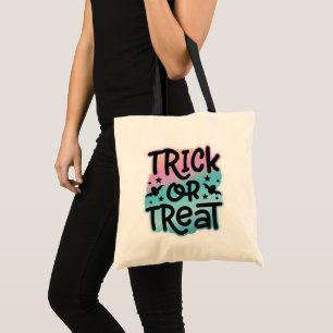 Bolso De Tela Estrellas moradas y Verde azuladas y truco o trata