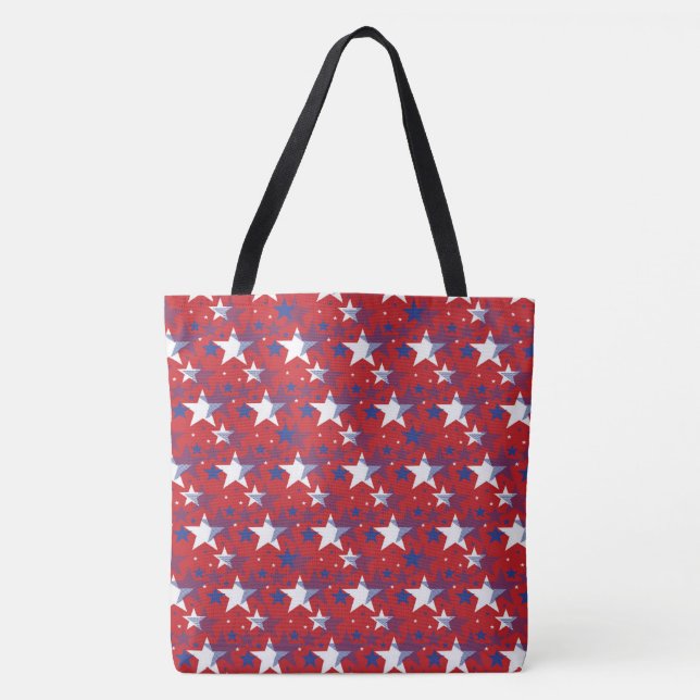 Bolso De Tela Estrellas Patrióticas (Anverso)