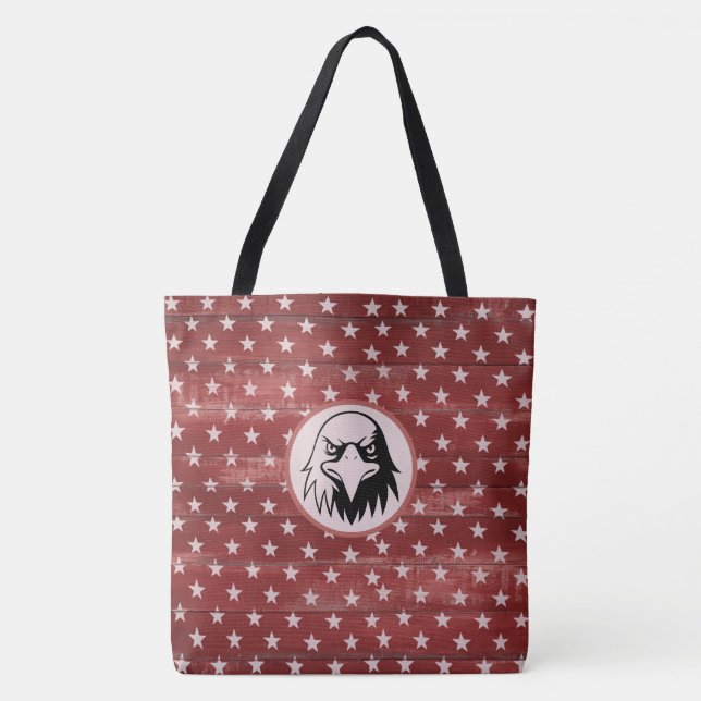 Bolso De Tela *~* Estrellas patrióticas rusticas de madera de pi (Anverso)