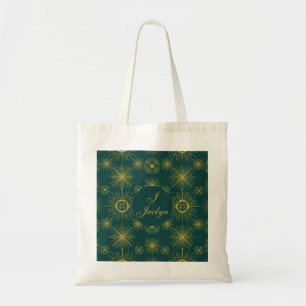Bolso De Tela Estrellas solares celestes de Boho Verde azulado p