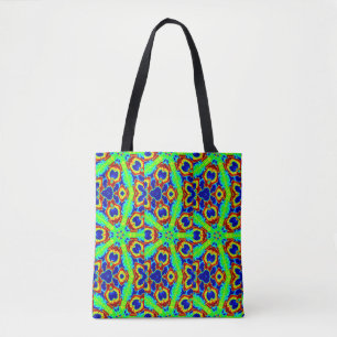 Bolso De Tela estrellas verdes florales geométricas