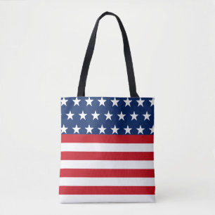 Bolso De Tela Estrellas y bandas Bandera estadounidense Patrióti