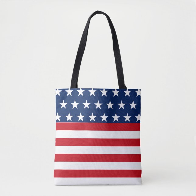 Bolso De Tela Estrellas y bandas Bandera estadounidense Patrióti (Anverso)