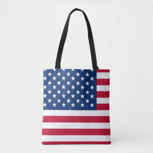Bolso De Tela Estrellas y bandas de la bandera estadounidense de
