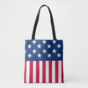Bolso De Tela Estrellas y bandas de la bandera estadounidense de