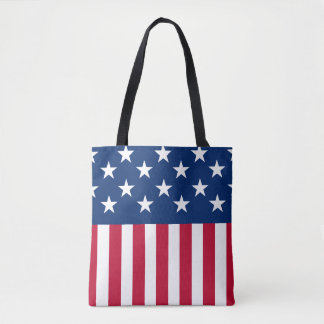 Bolso De Tela Estrellas y bandas de la bandera estadounidense de