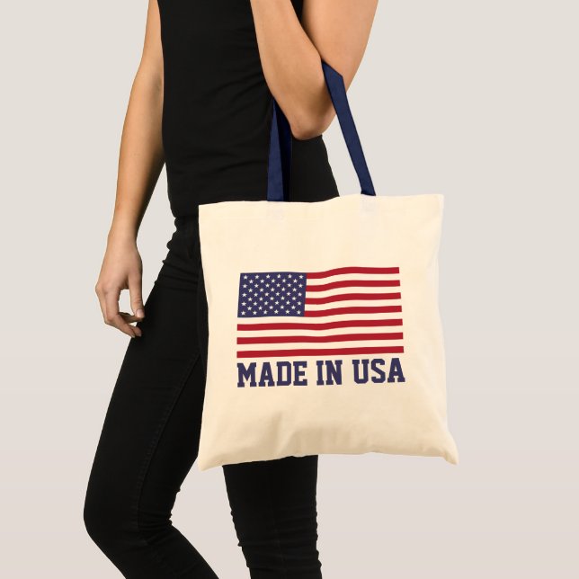 Bolso De Tela Estrellas Y Bandera De Rayas Rojas Y Azules (Anverso (producto))