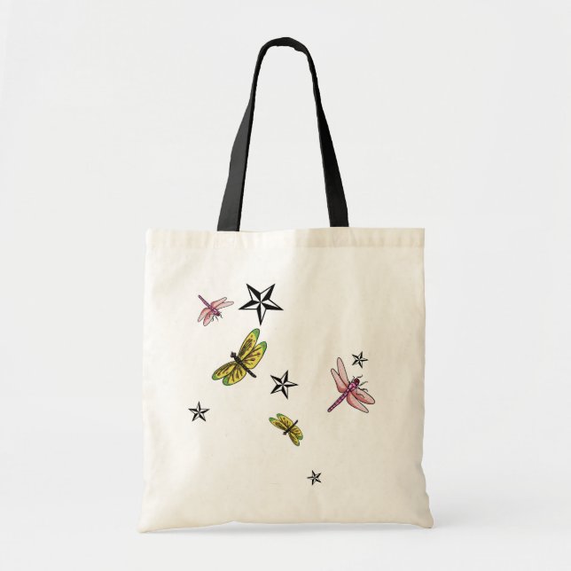 Bolso De Tela estrellas y libélulas (Frente)
