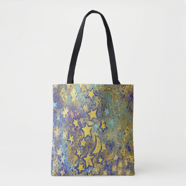 Bolso De Tela Estrellas y luna (Anverso)