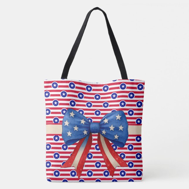 Bolso De Tela Estrellas Y Rayas (Reverso)