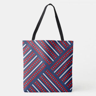 Bolso De Tela Estrellas y rayas