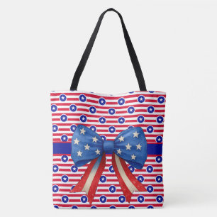 Bolso De Tela Estrellas Y Rayas