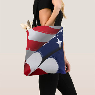 Bolso De Tela Estrellas y rayas de diseño de la bandera estadoun