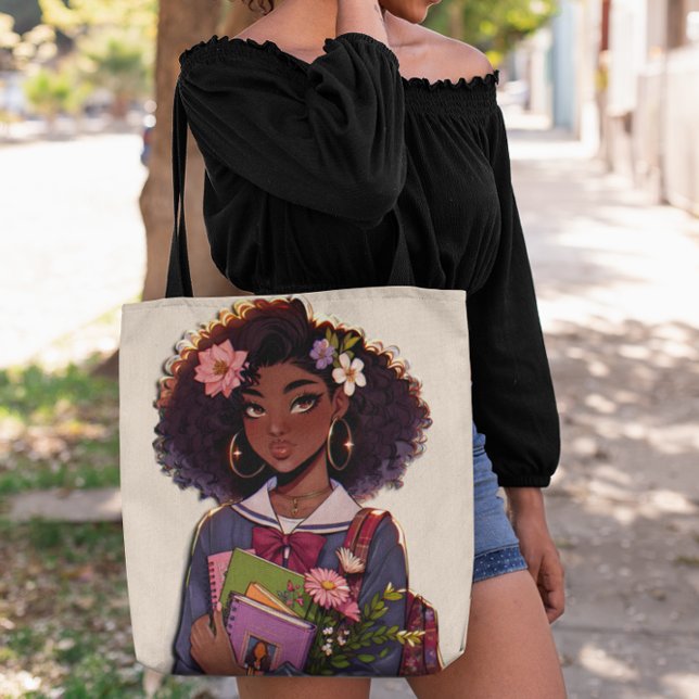 Bolso De Tela Estudiante adolescente afroamericano maravillosame (Subido por el creador)