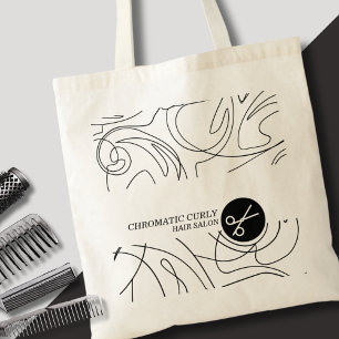 Bolso De Tela Estudio de cabello de línea simple y moderno minim