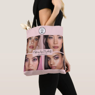 Bolso De Tela Estudio de Maquillaje Blush Rosa Script 4 Foto Su