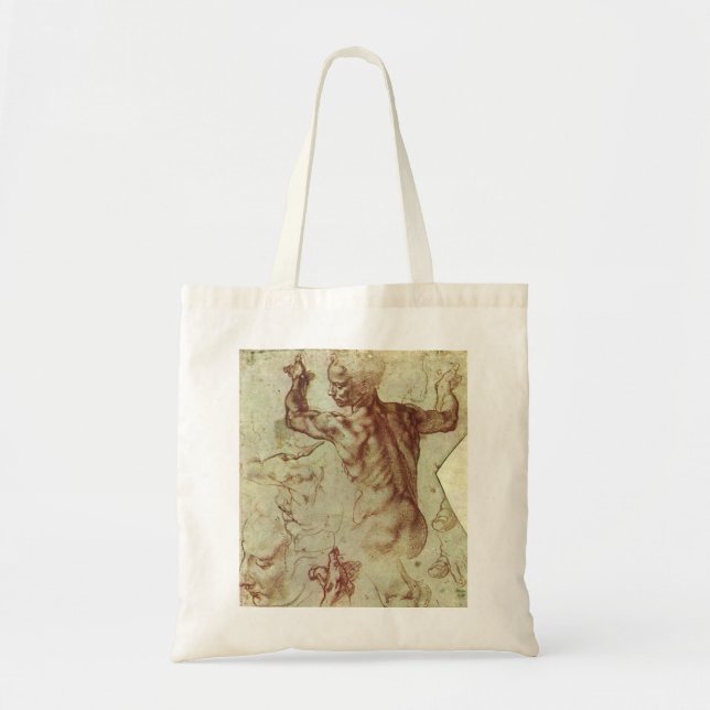 Bolso De Tela Estudio de Sibyl libio por Michelangelo (Frente)
