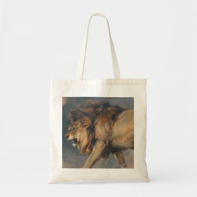 Bolso De Tela Estudio de un león (por Edwin Henry Landseer) (Frente)
