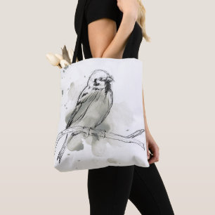 Bolso De Tela Estudio gestual del pájaro