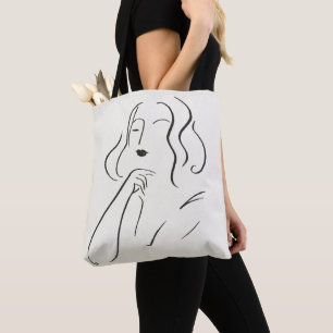 Bolso De Tela Estudio simple - bosquejo de una mujer