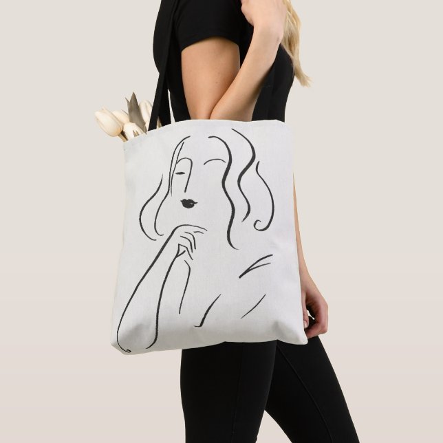 Bolso De Tela Estudio simple - Esbozo de una mujer (Detalle)