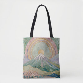 Bolso De Tela Ethereal Bloom: Pastel Mosaic Volcano in Spring