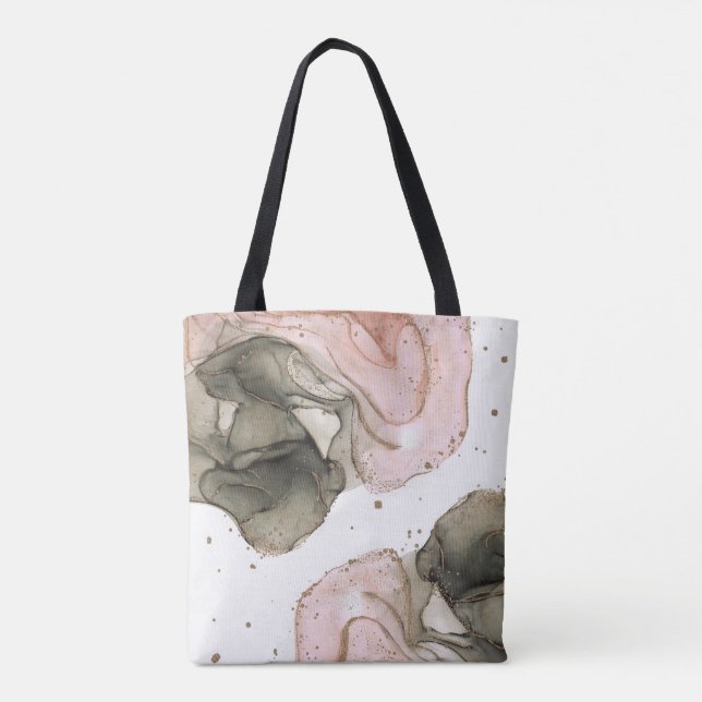 Bolso De Tela Ethereal Moody Pink Black Gold Inky Fantasy Glam (Reverso)