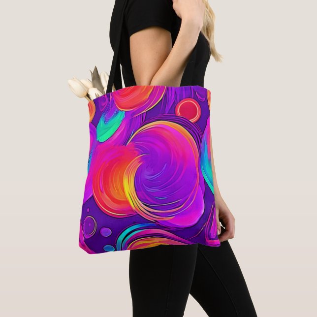 Bolso De Tela Ethereal Neon: Sueños abstractos (Detalle)