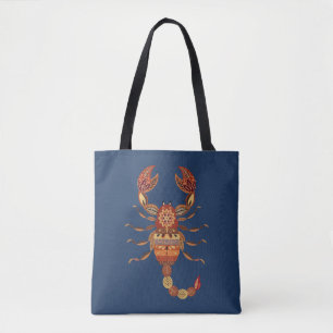 Bolso De Tela Ethnic Floral Scorpion