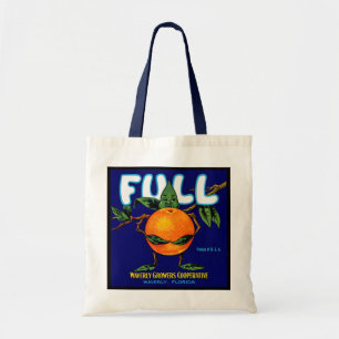 Bolso De Tela Etiqueta completa - Naranja