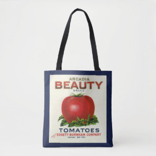 Bolso De Tela Etiqueta de caja de frutas vintage, tomates Arcadi
