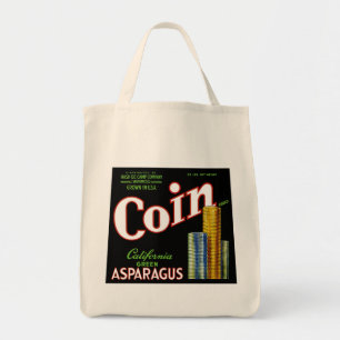 Bolso De Tela Etiqueta de la moneda de California Asparagus