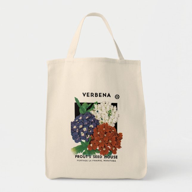 Bolso De Tela Etiqueta de paquete de semilla de Verbena (Frente)