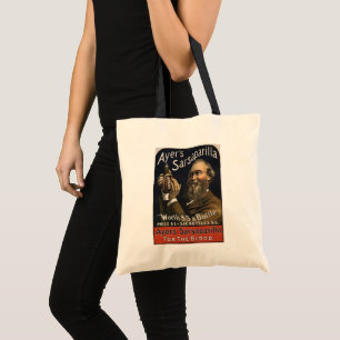 Bolso De Tela Etiqueta de producto vintage, bebida Sarsaparilla 