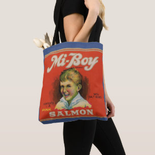 Bolso De Tela Etiqueta de salmón rosa Mi-Boy de los años 1930