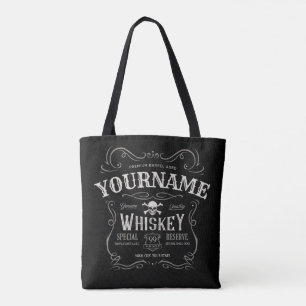 Bolso De Tela Etiqueta de Whiskey antigua barra de licor de époc