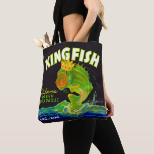 Bolso De Tela Etiqueta del cráter de espárragos de Kingfish de l