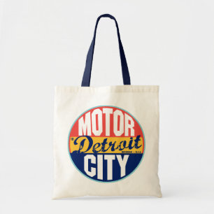 Bolso De Tela Etiqueta del vintage de Detroit